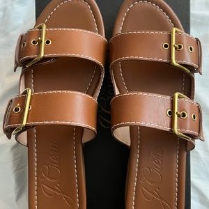 J Crew leather double strap sandals
